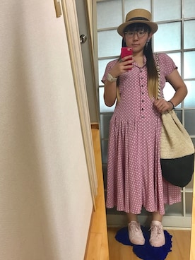 「SWIMMER（SWIMMER）のアイテム（帽子）」を使った、みひろさん（レディース・159cm）の夏コーディネート