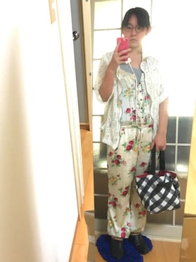 「axes femme（アクシーズファム）のアイテム（オールインワン・サロペット）」を使った、みひろさん（レディース・159cm）の夏コーディネート