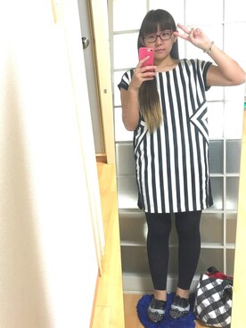 「ストライプ」｜「アイテム（ファンデーション）」を使った、みひろさん（レディース・159cm）の秋コーディネート