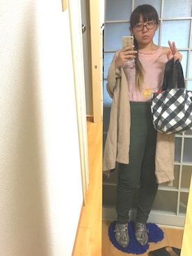 「スキニー」｜「アイテム（ブーティ）」を使った、みひろさん（レディース・159cm）の秋コーディネート