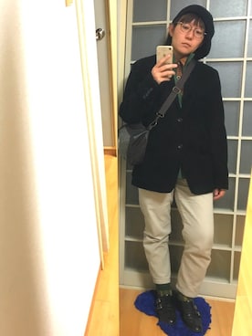 「モンクシューズ」｜「アイテム（ジャケット/アウター）」を使った、みひろさん（レディース・159cm）の秋コーディネート