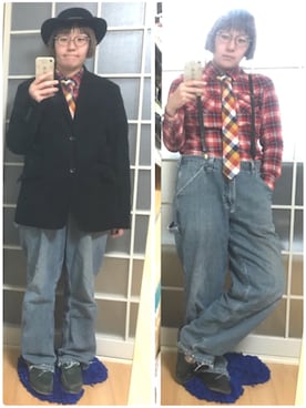 「GLOBAL WORK（グローバルワーク）のアイテム（ネクタイ）」を使った、みひろさん（レディース・159cm）の春コーディネート