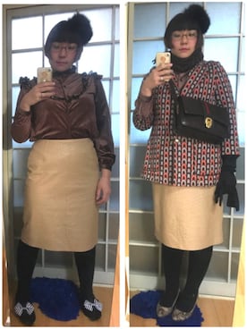 「パイソン柄」｜「アイテム（ファンデーション）」を使った、みひろさん（レディース・159cm）の冬コーディネート