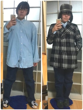「ダンガリーシャツ」｜「アイテム（その他アウター）」を使った、みひろさん（レディース・159cm）の春コーディネート
