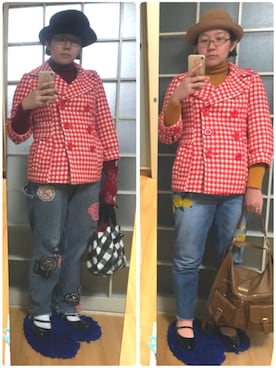 「チドリ柄」｜「アイテム（帽子）」を使った、みひろさん（レディース・159cm）の春コーディネート