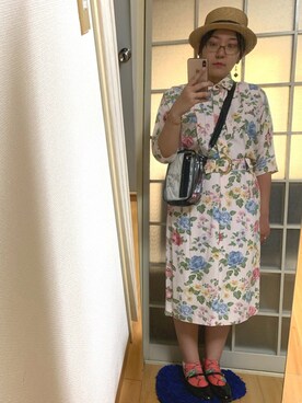 「SWIMMER（SWIMMER）のアイテム（帽子）」を使った、みひろさん（レディース・159cm）の夏コーディネート