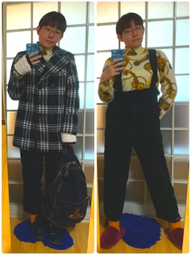 「WAIPER.inc（ワイパーインク）のアイテム（オールインワン・サロペット）」を使った、みひろさん（レディース・159cm）の冬コーディネート