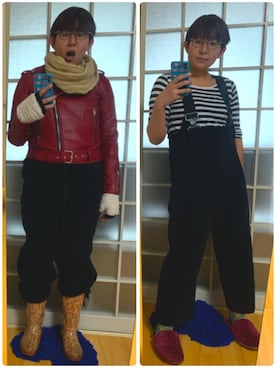 「WAIPER.inc（ワイパーインク）のアイテム（オールインワン・サロペット）」を使った、みひろさん（レディース・159cm）の冬コーディネート