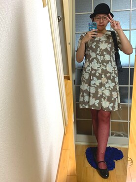 「ラブアンドピース2020」｜「アイテム（シャツワンピース）」を使った、みひろさん（レディース・159cm）の秋コーディネート