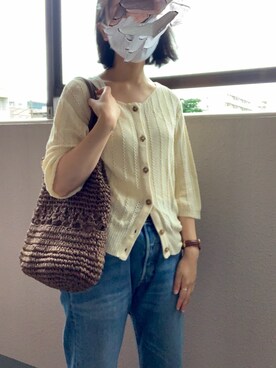 「HITCH HIKE（ヒッチハイク）のアイテム」を使った、komaさん（レディース・158cm）の夏コーディネート