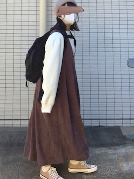 「OZOC（オゾック）のアイテム（帽子）」を使った、komaさん（レディース・158cm）の秋コーディネート