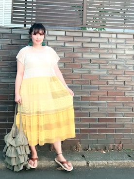 Nahoko Miyaokaさん（レディース・158cm）の夏コーディネート