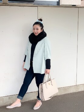 Nahoko Miyaokaさん（レディース・158cm）の秋コーディネート