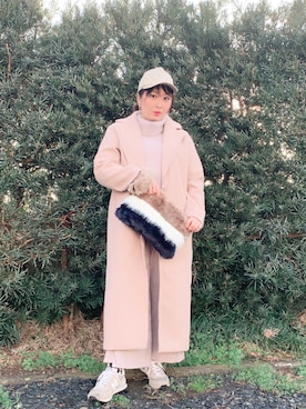 「ルームウェア」｜「アイテム（チェスターコート）」を使った、Nahoko Miyaokaさん（レディース・158cm）の冬コーディネート