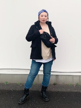 Nahoko Miyaokaさんの「ZOZOHEAT 長袖バレエネック（パターンオーダー）/アイボリー[WOMEN]」を使ったコーディネート