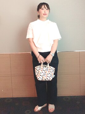 Nahoko Miyaokaさんの「キャット モチーフ ミニ トート バッグ」を使ったコーディネート