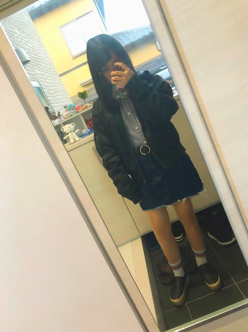 「PAGEBOYのリングベルト（ベルト、ブラック系）」を使った、Luaさん（レディース・149cm）の冬コーディネートの1枚目の写真