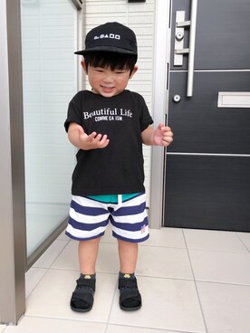 「2歳3ヶ月」｜「アイテム（サンダル）」を使った、Sakura ◡̈*さん（キッズ・90cm）の秋コーディネート