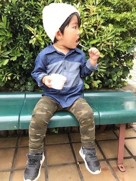 「2歳3ヶ月」｜「アイテム（ニットキャップ/ビーニー）」を使った、Sakura ◡̈*さん（キッズ・90cm）の秋コーディネート