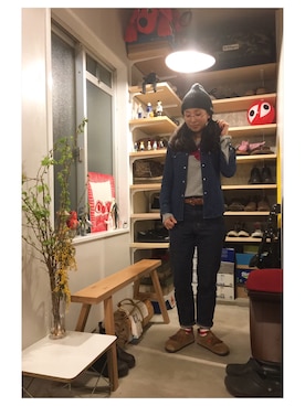 「MANASTASH（マナスタッシュ）のアイテム（帽子）」を使った、chanobuさん（レディース・156cm）の春コーディネート