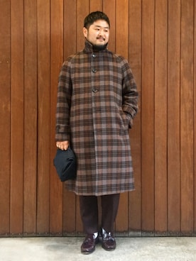 「united arrows」｜「アイテム（ステンカラーコート）」を使った、KOIZUMI TAIKIさん（メンズ・173cm）の冬コーディネート