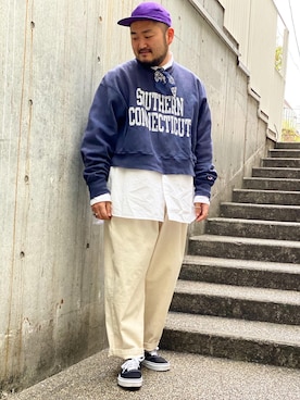 「Handmade（ハンドメイド）のアイテム（財布/小物）」を使った、KOIZUMI TAIKIさん（メンズ・173cm）の冬コーディネート