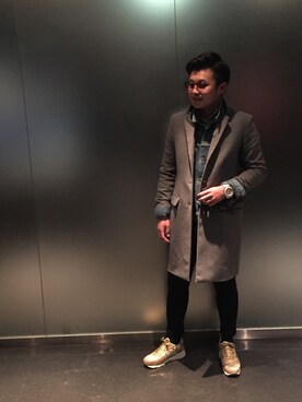 「アトランティックスターズ」｜「アイテム（デニムジャケット）」を使った、ISSEI.Tさん（メンズ・170cm）の冬コーディネート
