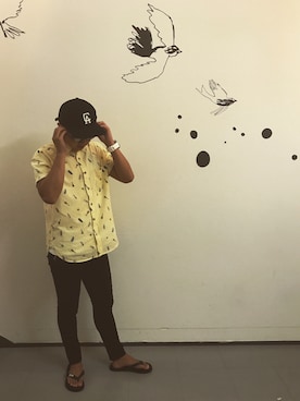 「UNIQLO（ユニクロ）のWOMEN ウルトラストレッチジーンズ（デニムパンツ）」を使った、ISSEI.Tさん（メンズ・170cm）の夏コーディネート