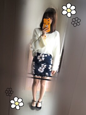「WEGO（ウィゴー）のアイテム（ニット/セーター、ホワイト系）」を使った、えりさん（レディース）の夏コーディネート