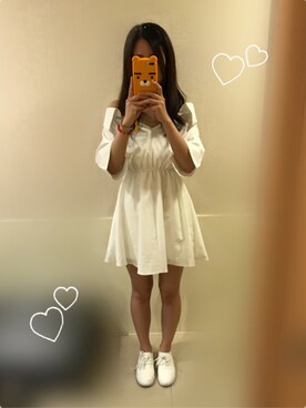 「GRL（グレイル）のアイテム（ワンピース、ホワイト系）」を使った、えりさん（レディース）の夏コーディネート