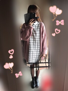「dazzlin（ダズリン）のアイテム（ワンピース、ホワイト系）」を使った、えりさん（レディース）の秋コーディネート