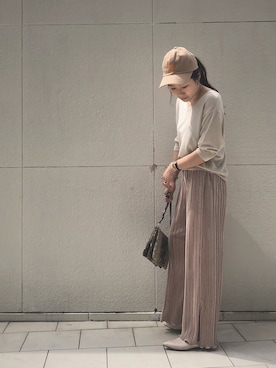 「DouDou（ドゥドゥ）のアイテム（キャップ）」を使った、mutsumi_lemageさん（レディース・164cm）の春コーディネート