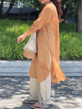「アイテム（シャツワンピース）」を使った、mutsumi_lemageさん（レディース・164cm・20代）の夏コーディネート
