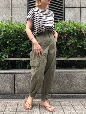 「カーキパンツ」｜mutsumi_lemageさん（レディース・164cm・20代）の春コーディネート