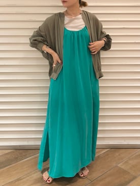 「DouDou（ドゥドゥ）のアイテム（ブルゾン）」を使った、mutsumi_lemageさん（レディース・164cm）の夏コーディネート