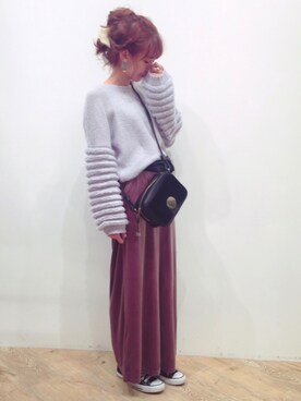 「NICE CLAUP（ナイスクラップ）のアイテム（パンツ）」を使った、𝑚 𝑖 𝑠 𝑎 𝑡 𝑜さん（レディース・161cm）の冬コーディネート