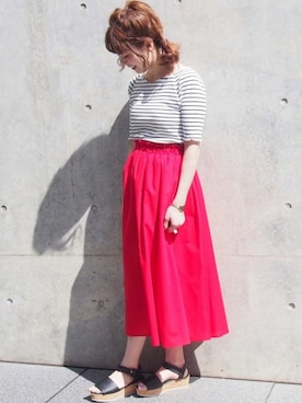 「NICE CLAUP（ナイスクラップ）のアイテム」を使った、𝑚 𝑖 𝑠 𝑎 𝑡 𝑜さん（レディース・161cm）の春コーディネート