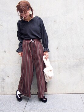 「NICE CLAUP（ナイスクラップ）のアイテム（パンツ）」を使った、𝑚 𝑖 𝑠 𝑎 𝑡 𝑜さん（レディース・161cm）の夏コーディネート