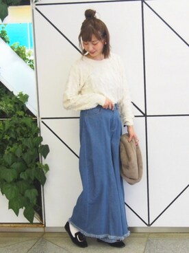 「NICE CLAUP（ナイスクラップ）のアイテム（ノーカラージャケット）」を使った、𝑚 𝑖 𝑠 𝑎 𝑡 𝑜さん（レディース・161cm）の秋コーディネート