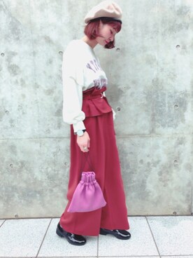 「NICE CLAUP（ナイスクラップ）のアイテム（パンツ）」を使った、𝑚 𝑖 𝑠 𝑎 𝑡 𝑜さん（レディース・161cm）の秋コーディネート