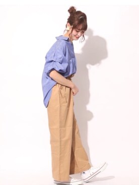 「NICE CLAUP（ナイスクラップ）のアイテム（パンツ）」を使った、𝑚 𝑖 𝑠 𝑎 𝑡 𝑜さん（レディース・161cm）の春コーディネート