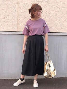 「NICE CLAUP（ナイスクラップ）のアイテム（パンツ）」を使った、𝑚 𝑖 𝑠 𝑎 𝑡 𝑜さん（レディース・161cm）の夏コーディネート