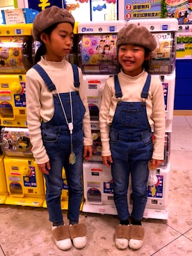 「クリスマス」｜「アイテム（オールインワン・サロペット）」を使った、©︎ohayuzuuuさん（キッズ・120cm）の冬コーディネート