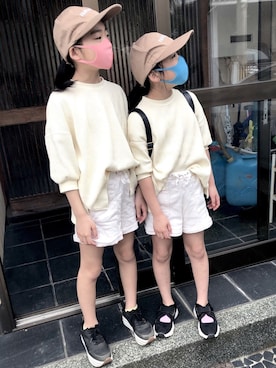 「コロナに負けるな」｜©︎ohayuzuuuさん（キッズ・120cm）の春コーディネート