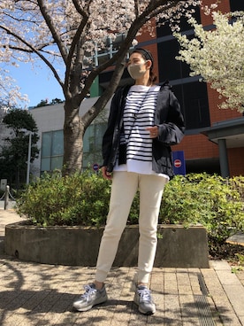 「UNIQLO（ユニクロ）のアイテム（ジャケット/アウター、ブラック系）」を使った、yukiyoさん（レディース・171cm）の春コーディネート