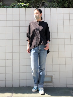 「Levi's（リーバイス）のアイテム（デニムパンツ、ブルー系）」を使った、yukiyoさん（レディース・171cm）の春コーディネート