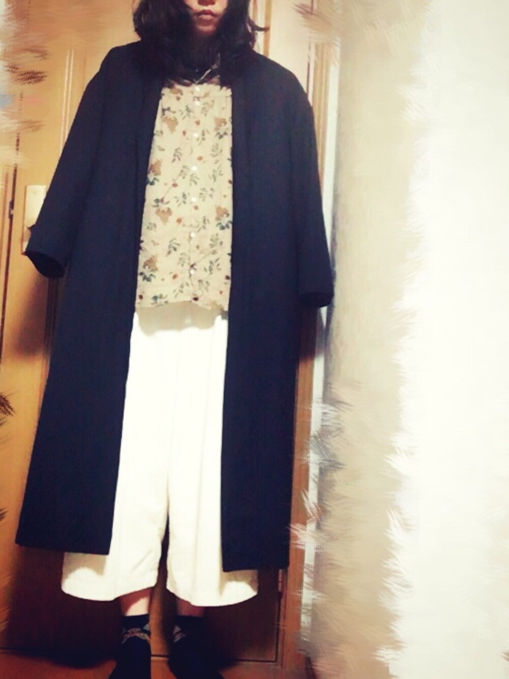 「古着、古着MIX、お洒落さんとつながりたい、おしゃれさんと繋がりたい、今日のコーデ」｜「USEDのアイテム（ジャケット/アウター、ブラック系）」を使った、f u a ∴さん（レディース・162cm）の秋コーディネートの1枚目の写真