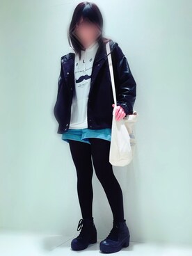 「JK」｜「アイテム（スタジャン）」を使った、Kchaさん（レディース・152cm）の春コーディネート