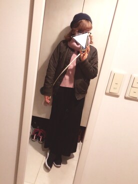 「OSMOSIS（オズモーシス）のアイテム（ハンチング/ベレー帽）」を使った、コトさんさん（レディース・157cm）の冬コーディネート