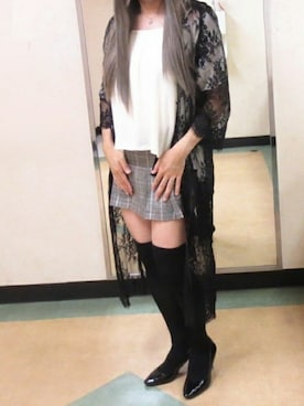 「CECIL McBEE（セシルマクビー）のアイテム（スカート）」を使った、西村らんさん（メンズ・170cm）の春コーディネート